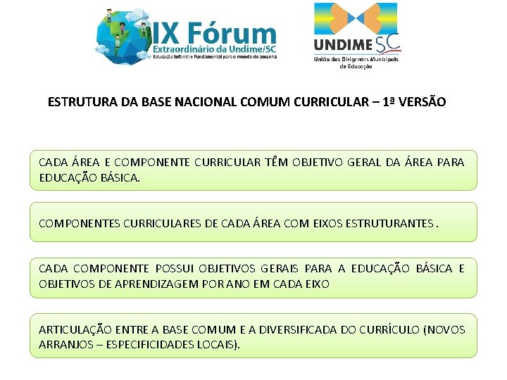 ESTRUTURA DA BASE NACIONAL COMUM CURRICULAR – 1ª VERSÃO CADA ÁREA E COMPONENTE CURRICULAR