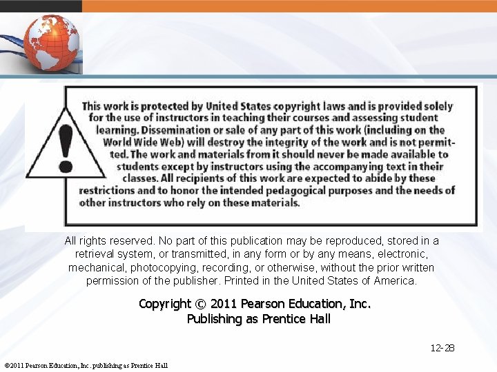 All rights reserved. No part of this publication may be reproduced, stored in a