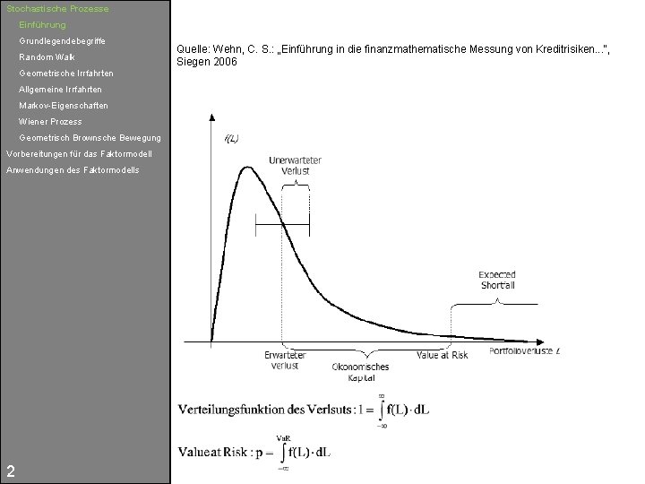 Stochastische Prozesse Einführung Grundlegendebegriffe Random Walk Geometrische Irrfahrten Allgemeine Irrfahrten Markov-Eigenschaften Wiener Prozess Geometrisch