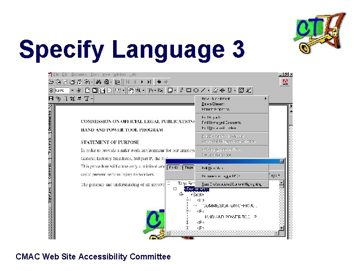 Specify Language 3 CMAC Web Site Accessibility Committee 