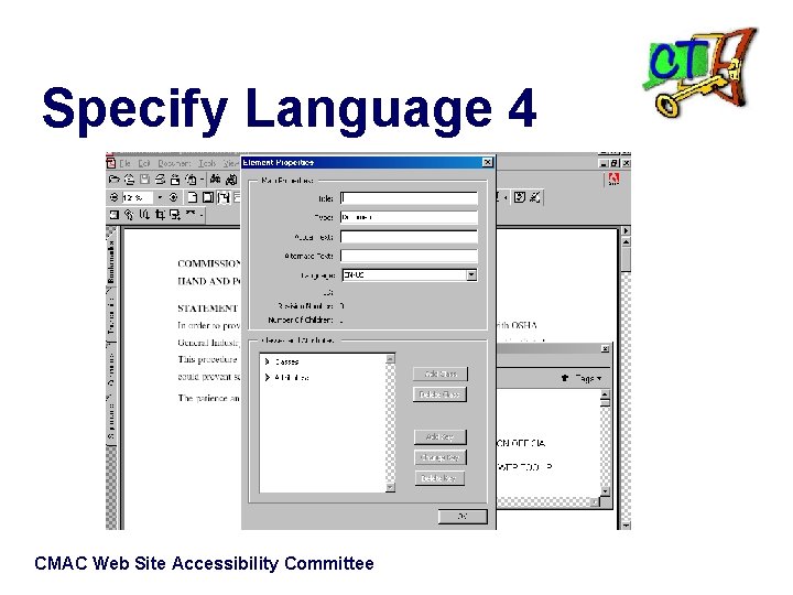 Specify Language 4 CMAC Web Site Accessibility Committee 