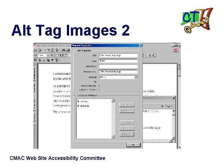 Alt Tag Images 2 CMAC Web Site Accessibility Committee 