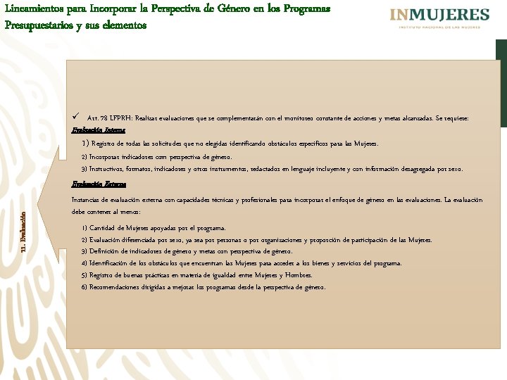 Lineamientos para Incorporar la Perspectiva de Género en los Programas Presupuestarios y sus elementos