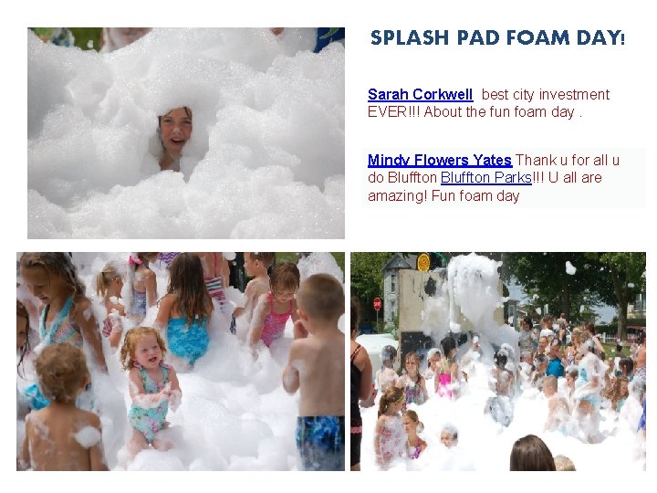 SPLASH PAD FOAM DAY! Sarah Corkwell best city investment EVER!!! About the fun foam