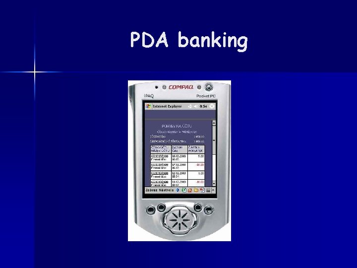 PDA banking 