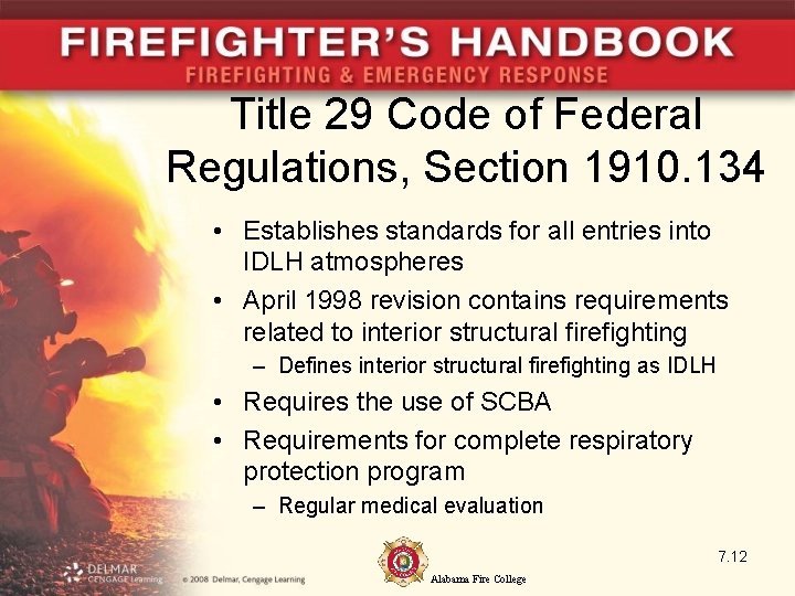 Title 29 Code of Federal Regulations, Section 1910. 134 • Establishes standards for all Title 29 Code of Federal Regulations, Section 1910. 134 • Establishes standards for all