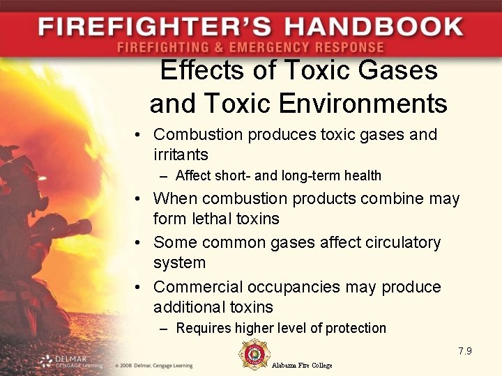 Effects of Toxic Gases and Toxic Environments • Combustion produces toxic gases and irritants