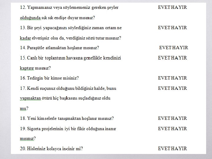 Kişilik Envanterleri ▧? 