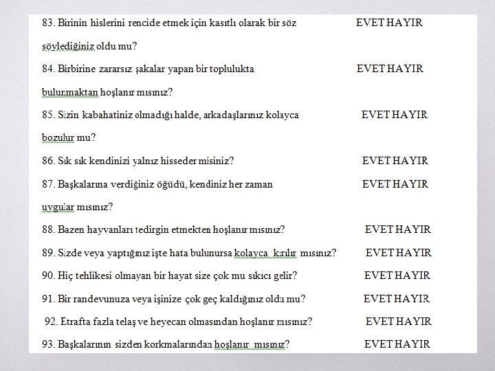 Kişilik Envanterleri ▧? 