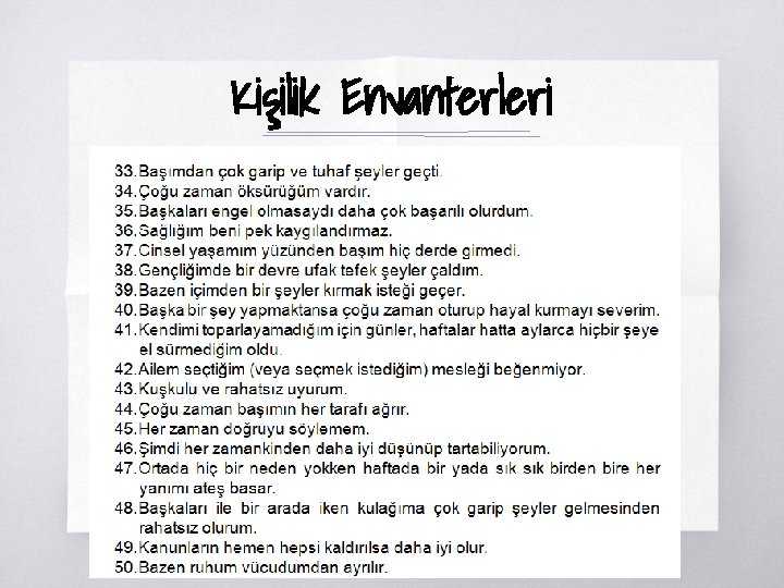 Kişilik Envanterleri 