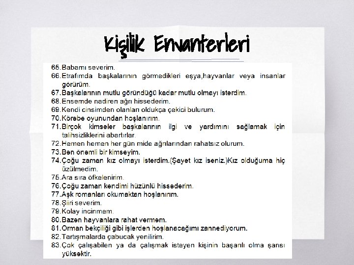 Kişilik Envanterleri 