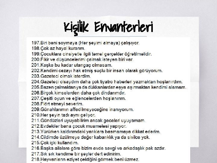 Kişilik Envanterleri 