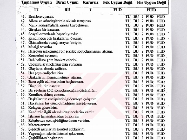 Kişilik Envanterleri ▧ 