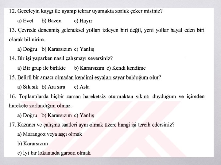 Kişilik Envanterleri ▧ 