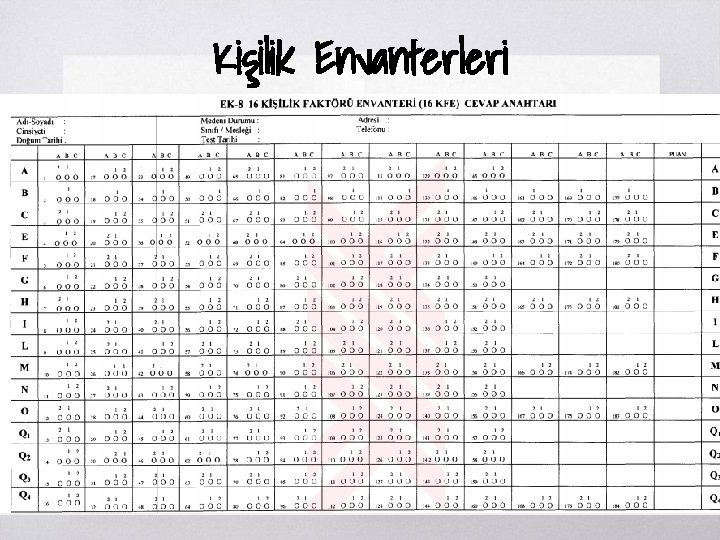 Kişilik Envanterleri ▧ 