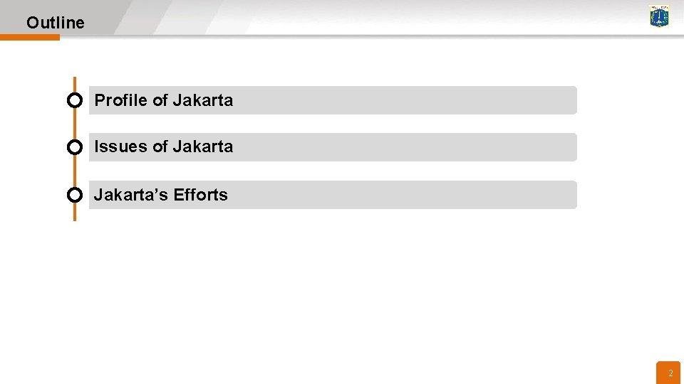 Outline Profile of Jakarta Issues of Jakarta’s Efforts 22 