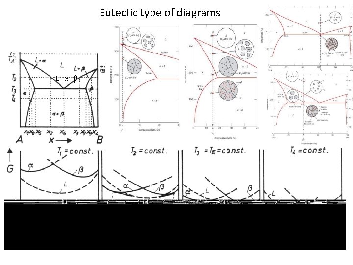 Eutectic type of diagrams L= + Eutectic type of diagrams L= +