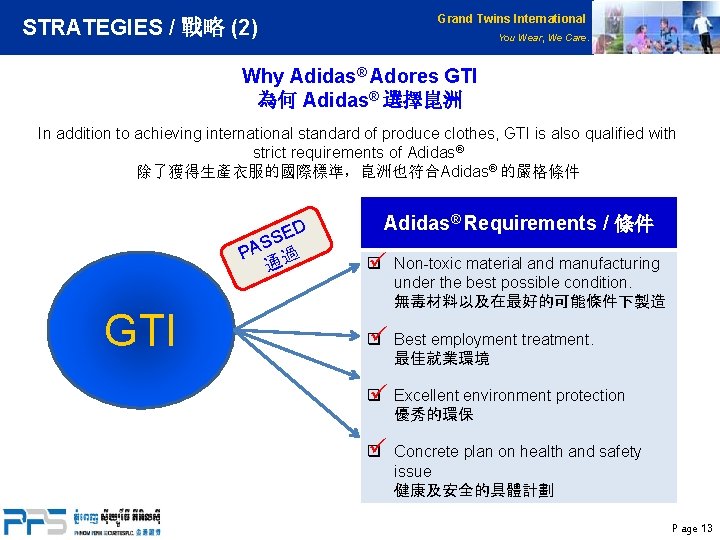 Grand Twins International STRATEGIES / 戰略 (2) You Wear, We Care. Why Adidas® Adores