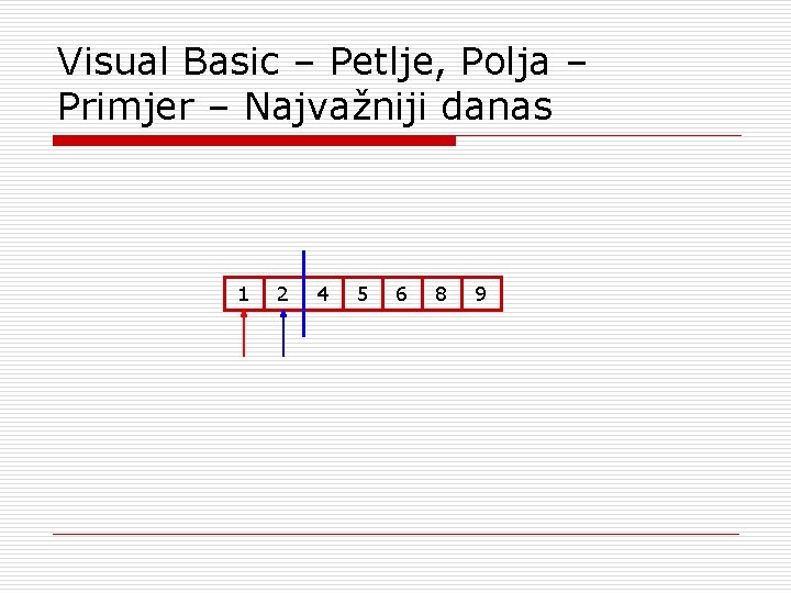 Visual Basic – Petlje, Polja – Primjer – Najvažniji danas 1 2 4 5