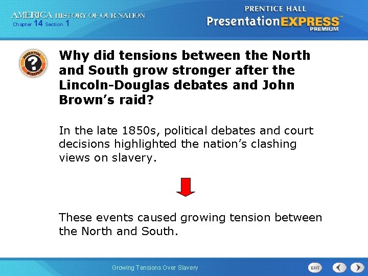 Chapter 14 Section 1 Why did tensions between the North and South grow stronger