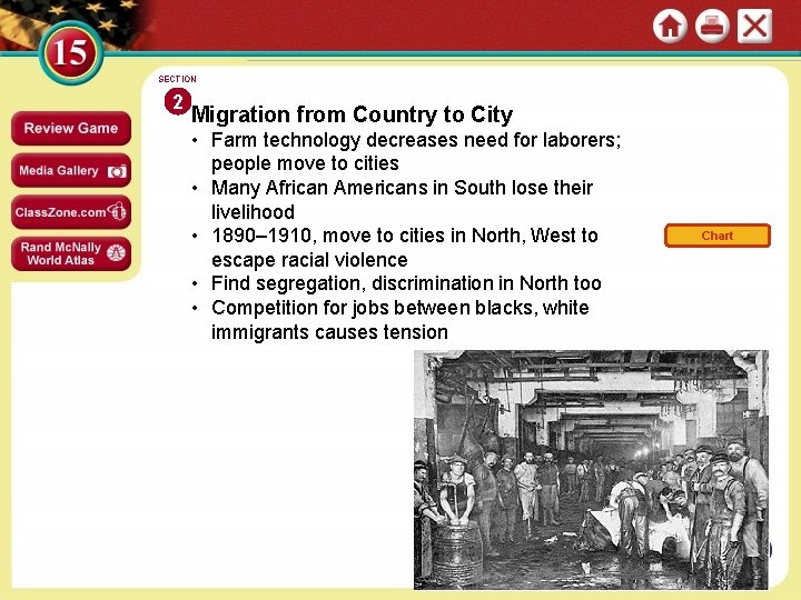 SECTION 2 Migration from Country to City • Farm technology decreases need for laborers;