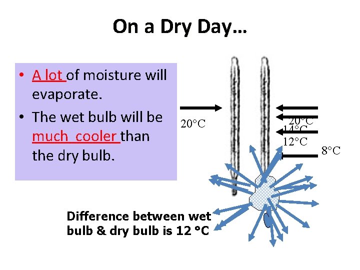On a Dry Day… • A lot of moisture will evaporate. • The wet