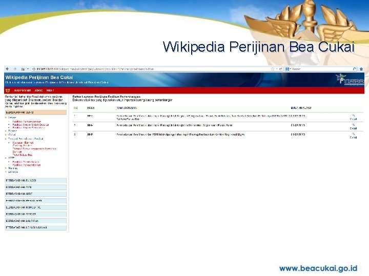 Wikipedia Perijinan Bea Cukai 