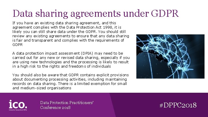 Data sharing agreements under GDPR If you have an existing data sharing agreement, and
