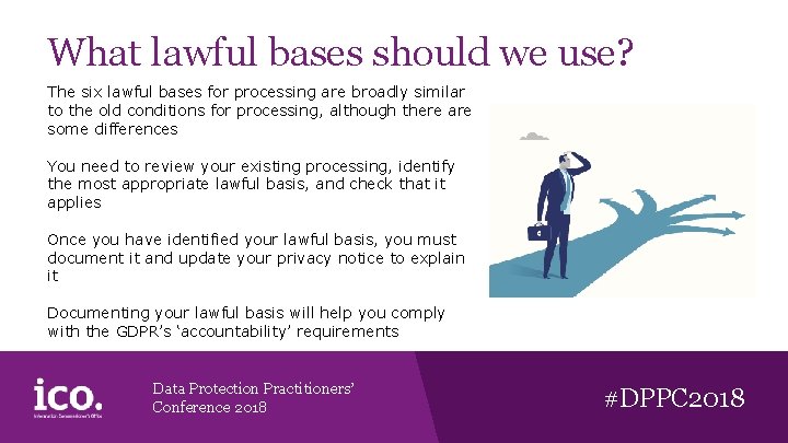 What lawful bases should we use? The six lawful bases for processing are broadly