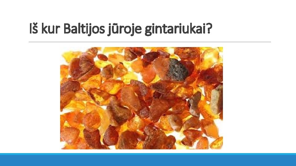 Iš kur Baltijos jūroje gintariukai? 