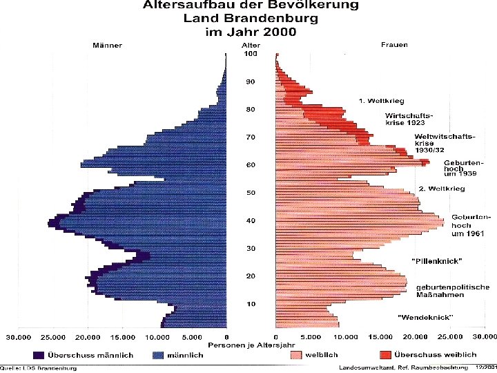 Geriatrie: Vernetzung Altersaufbau Brandenburg 2000 