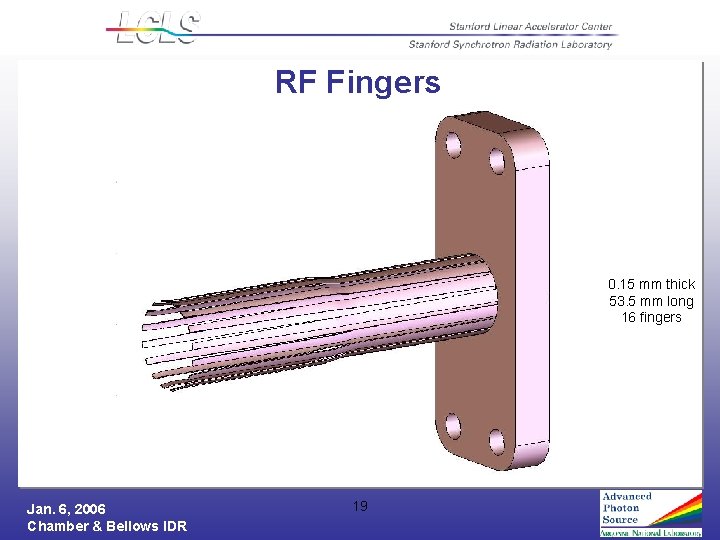 RF Fingers 0. 15 mm thick 53. 5 mm long 16 fingers Jan. 6,