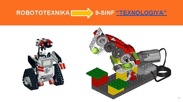 ROBOTOTEXNIKA “ 9 -SINF “TEXNOLOGIYA” 55 