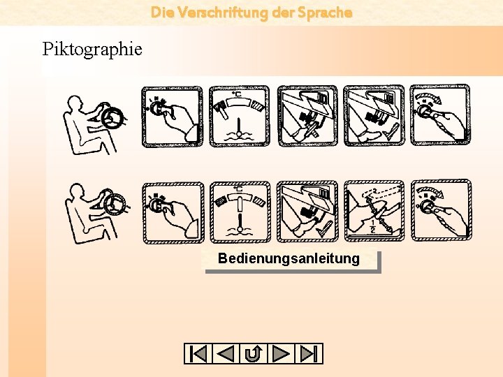 Die Verschriftung der Sprache Piktographie Bedienungsanleitung 