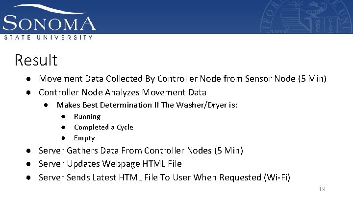 Result ● Movement Data Collected By Controller Node from Sensor Node (5 Min) ●