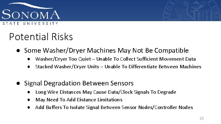 Potential Risks ● Some Washer/Dryer Machines May Not Be Compatible ● Washer/Dryer Too Quiet