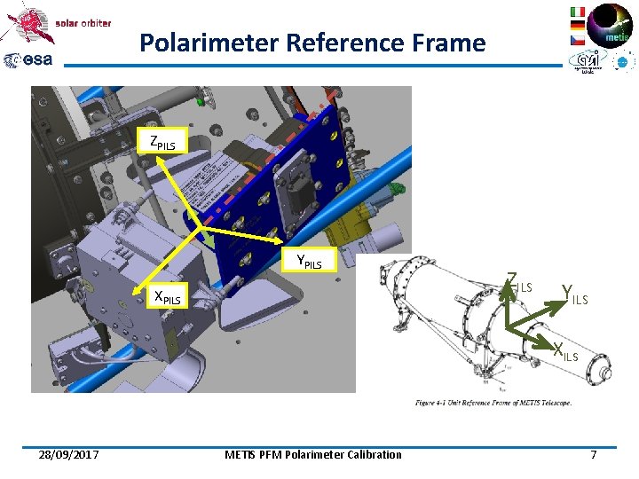 Polarimeter Reference Frame ZPILS YPILS XPILS ZILS YILS XILS 28/09/2017 METIS PFM Polarimeter Calibration