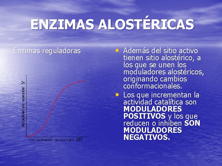 ENZIMAS ALOSTÉRICAS Enzimas reguladoras • Además del sitio activo • tienen sitio alostérico, a