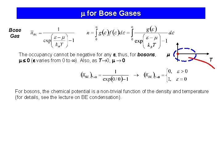  for Bose Gases Bose Gas The occupancy cannot be negative for any ,