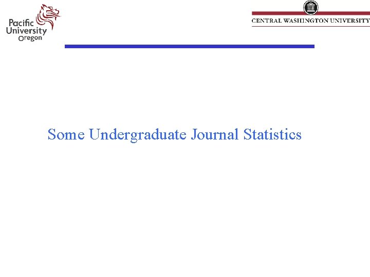 Some Undergraduate Journal Statistics 