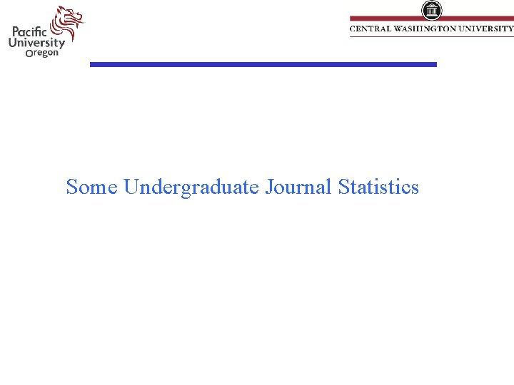 Some Undergraduate Journal Statistics Some Undergraduate Journal Statistics