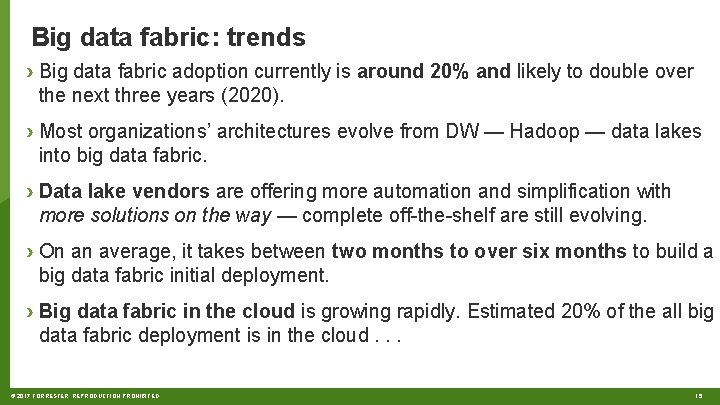 Big data fabric: trends › Big data fabric adoption currently is around 20% and