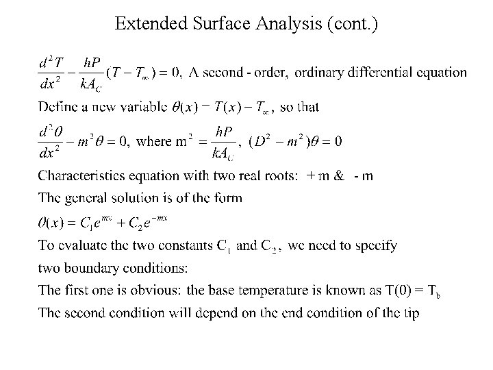 Extended Surface Analysis (cont. ) 