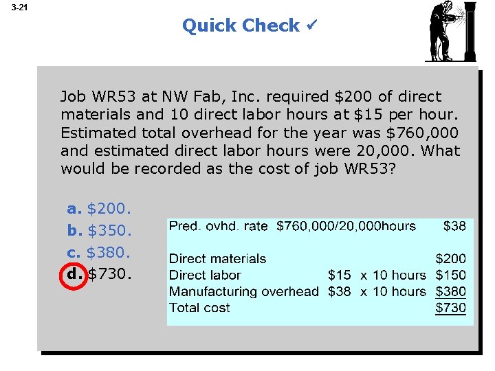 3 -21 Quick Check Job WR 53 at NW Fab, Inc. required $200 of