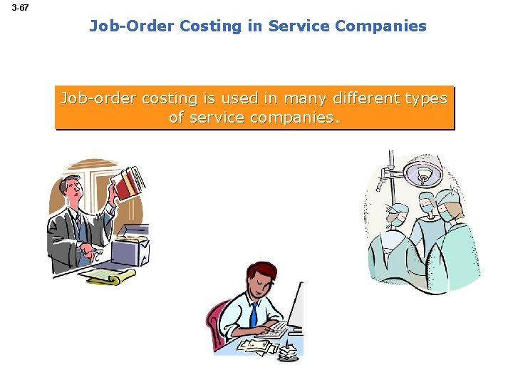 3 -67 Job-Order Costing in Service Companies Job-order costing is used in many different