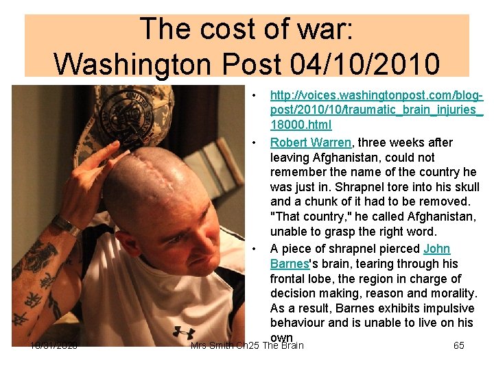 The cost of war: Washington Post 04/10/2010 • • • 10/31/2020 http: //voices. washingtonpost.