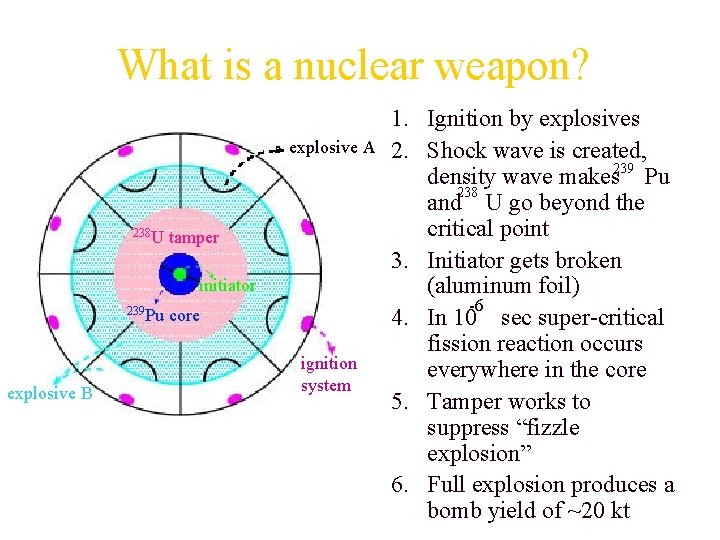 What is a nuclear weapon? explosive A 238 U tamper initiator 239 Pu explosive
