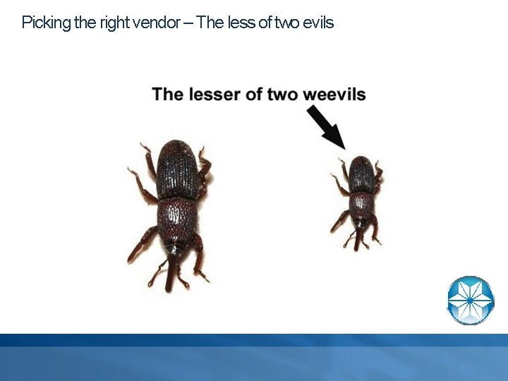 Picking the right vendor – The less of two evils 