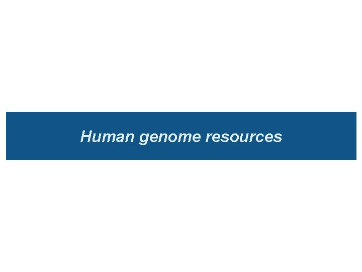 Human genome resources 