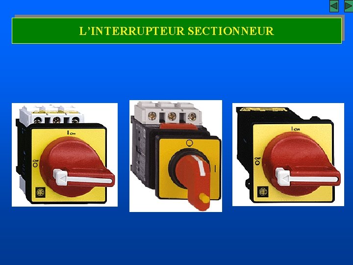 L’INTERRUPTEUR SECTIONNEUR 